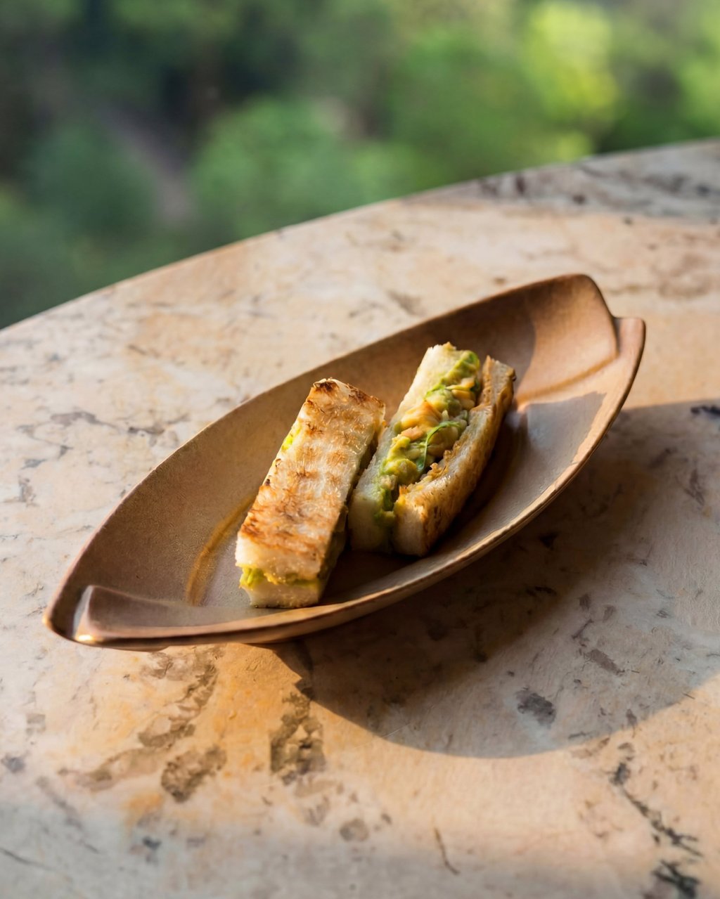 Lemon chicken and avocado salad sandwich at Jija by Vicky Lau in Hong Kong. Photo: Handout Lemon chicken and avocado salad sandwich at Jija by Vicky Lau in Hong Kong. Photo: Handout