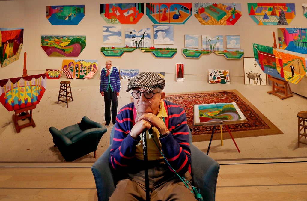 David Hockney at the Los Angeles County Museum of Art in April 2018. Photo: TNS David Hockney at the Los Angeles County Museum of Art in April 2018. Photo: TNS