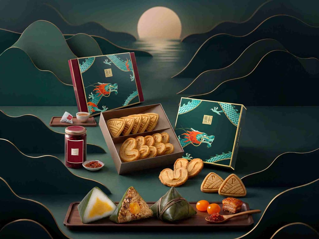 The Peninsula Boutique’s Dragon Boat Festival Collection with a palmier gift box. Photo: The Peninsula Boutique The Peninsula Boutique’s Dragon Boat Festival Collection with a palmier gift box. Photo: The Peninsula Boutique