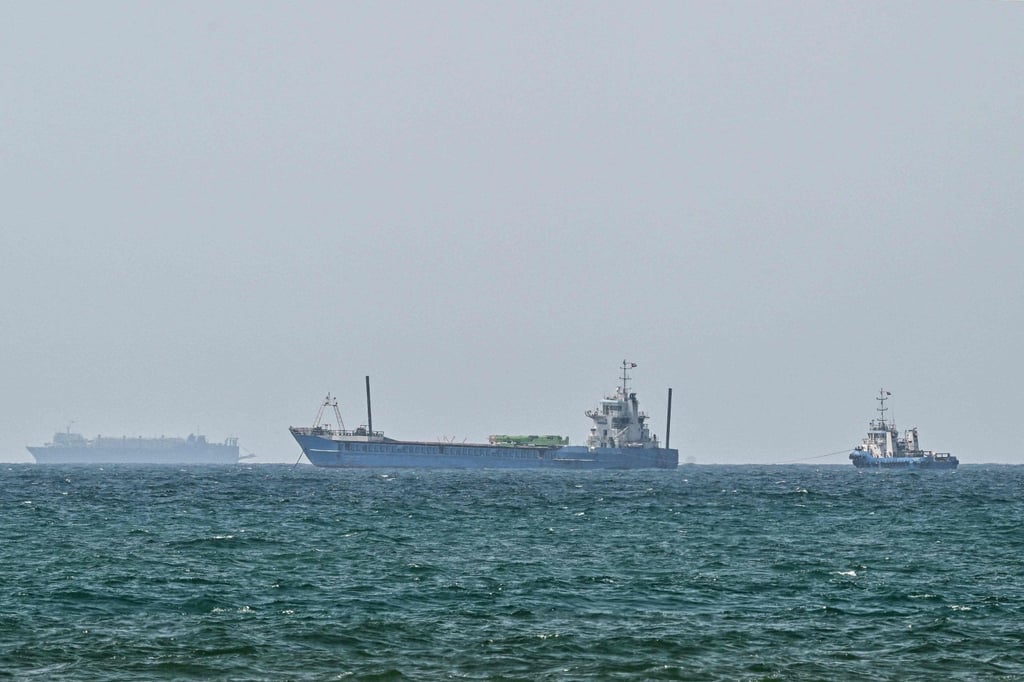 Vessels are seen anchored last month off the coast of Sharjah in the Persian Gulf, north of the Strait of Hormuz. Photo: AFP