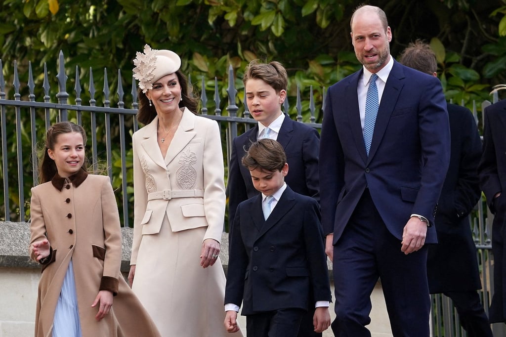 William and Kate, Prince and Princess of Wales, with their children Princess Charlotte, and Princes George and Louis, at St George’s Chapel in Windsor in April. Photo: Reuters William and Kate, Prince and Princess of Wales, with their children Princess Charlotte, and Princes George and Louis, at St George’s Chapel in Windsor in April. Photo: Reuters