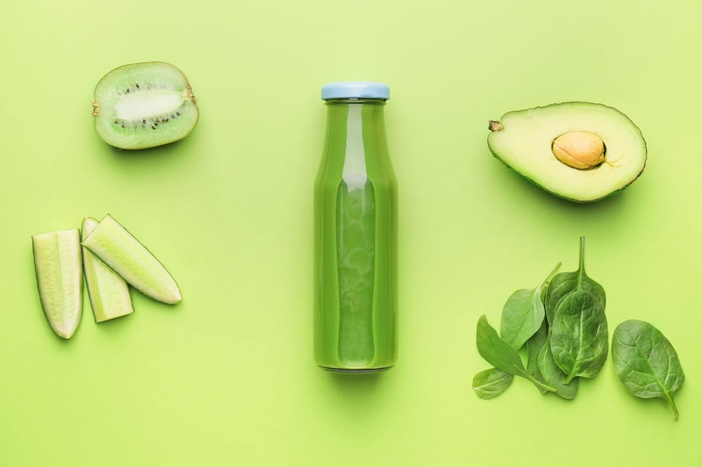 A bottle of green smoothie and the ingredients needed to make it, above. The baby’s parents thought the juice would be nutritious. Photo: Shutterstock A bottle of green smoothie and the ingredients needed to make it, above. The baby’s parents thought the juice would be nutritious. Photo: Shutterstock