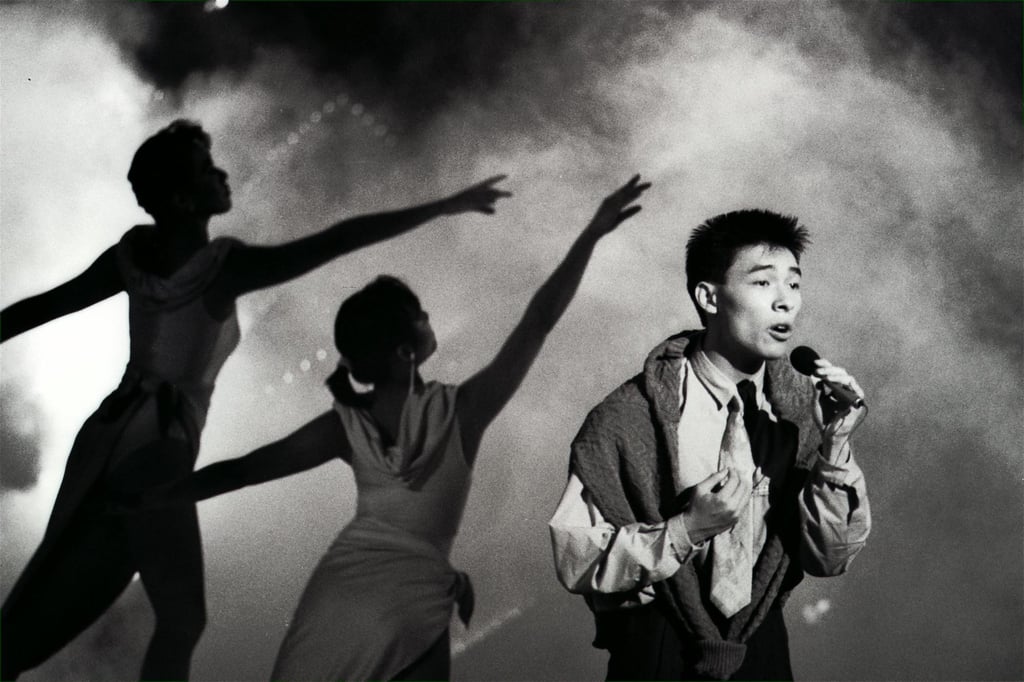 Andy Hui performs at Queen Elizabeth Stadium in Wan Chai, Hong Kong, in 1986. Photo: SCMP