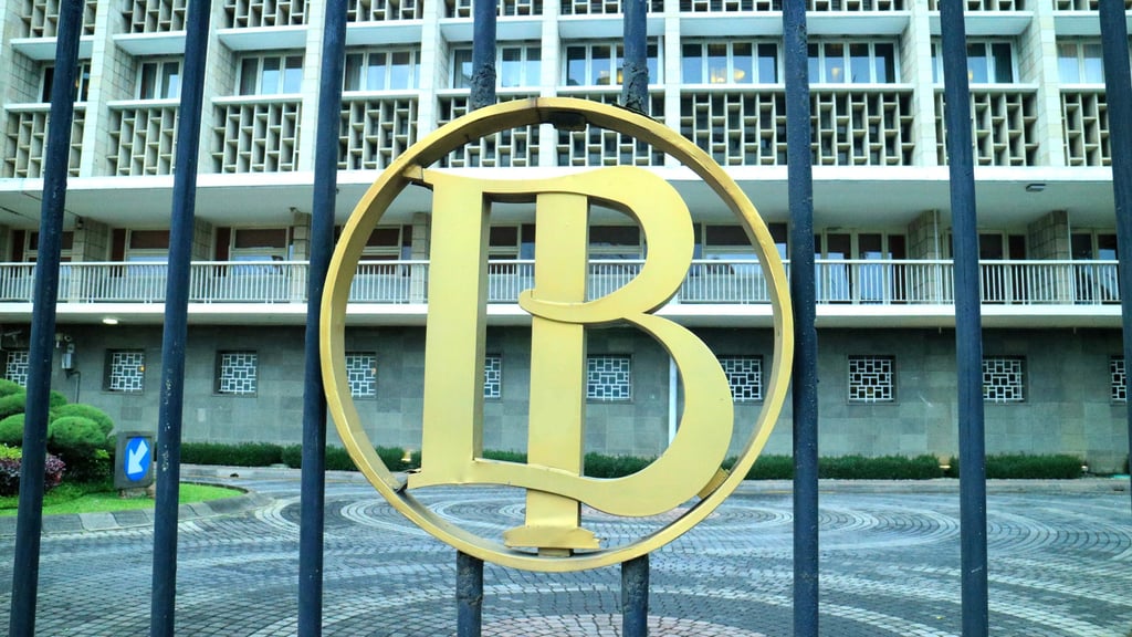 The Bank Indonesia logo is seen outside the central bank’s headquarters in Jakarta. Photo: Shutterstock The Bank Indonesia logo is seen outside the central bank’s headquarters in Jakarta. Photo: Shutterstock