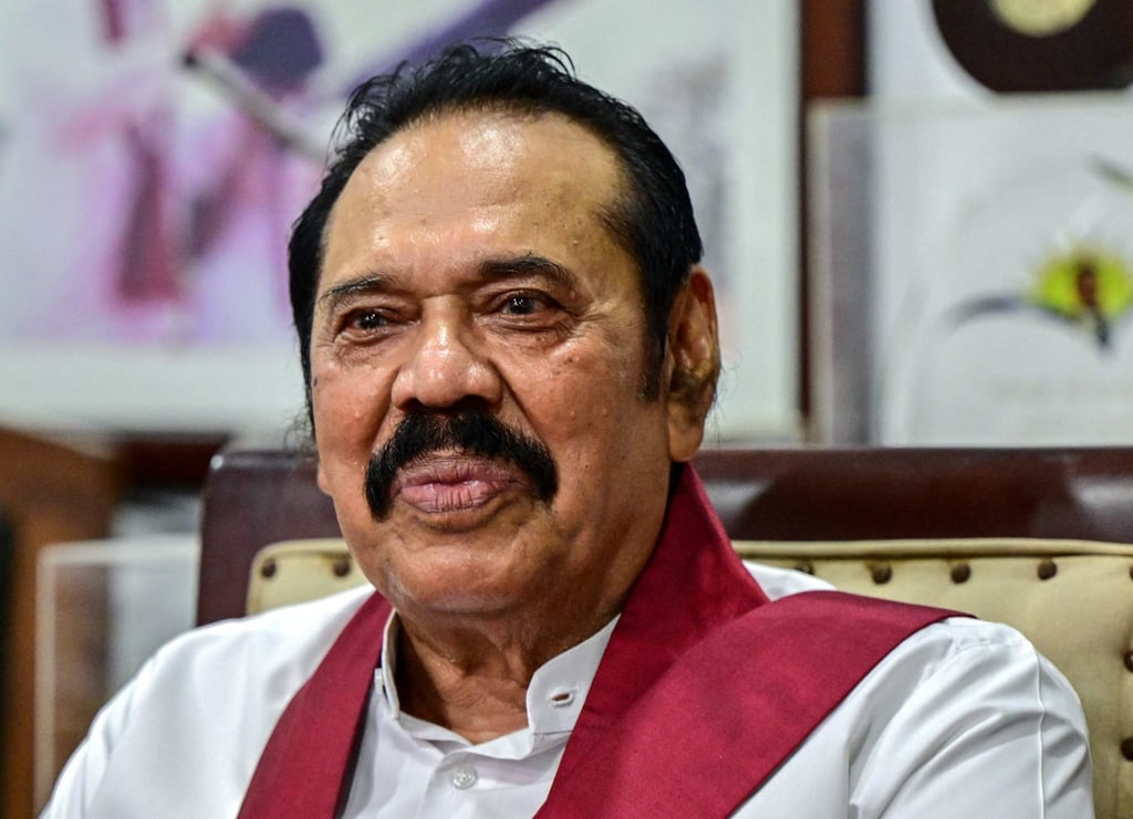 Former president Mahinda Rajapaksa attends the anniversary ceremony of the end of Sri Lanka’s Tamil separatist war at his residence in Colombo on May 18. Photo: AFP Former president Mahinda Rajapaksa attends the anniversary ceremony of the end of Sri Lanka’s Tamil separatist war at his residence in Colombo on May 18. Photo: AFP