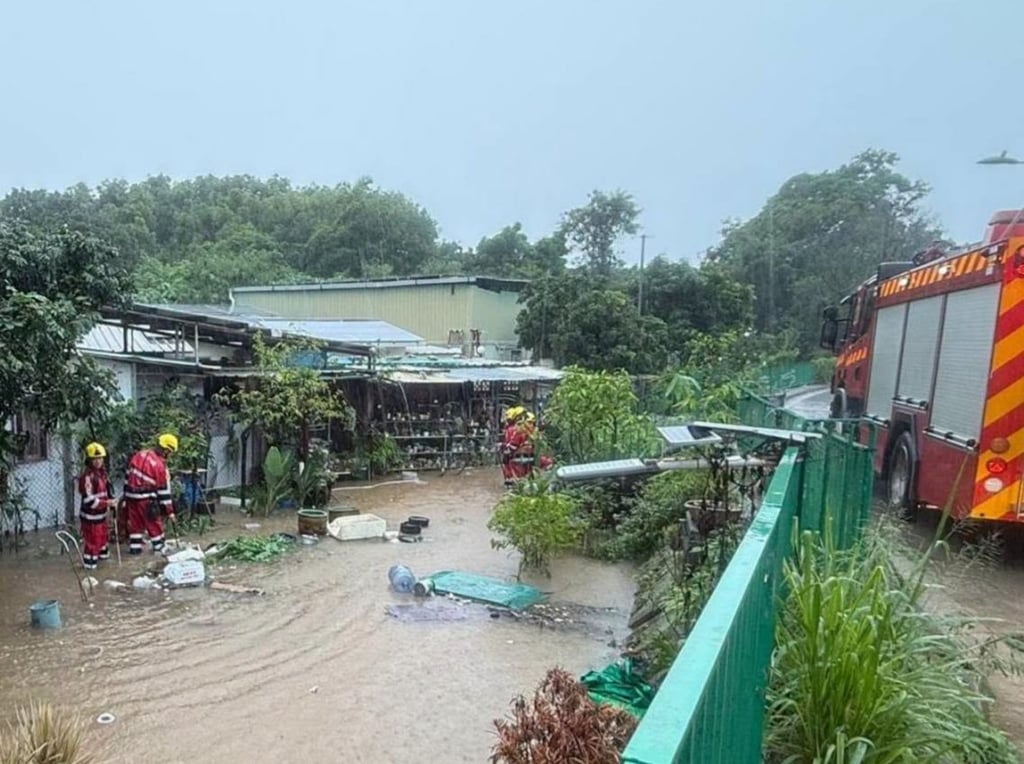 Heavy rain inundated 13 locations across the New Territories. Photo: Handout Heavy rain inundated 13 locations across the New Territories. Photo: Handout