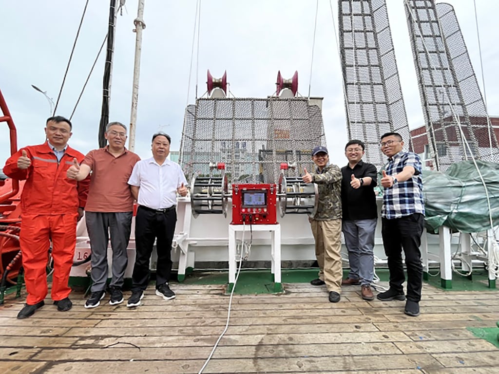 The squid fishing machine uses sensors and adaptive control. Photo: Shanghai Ocean University The squid fishing machine uses sensors and adaptive control. Photo: Shanghai Ocean University