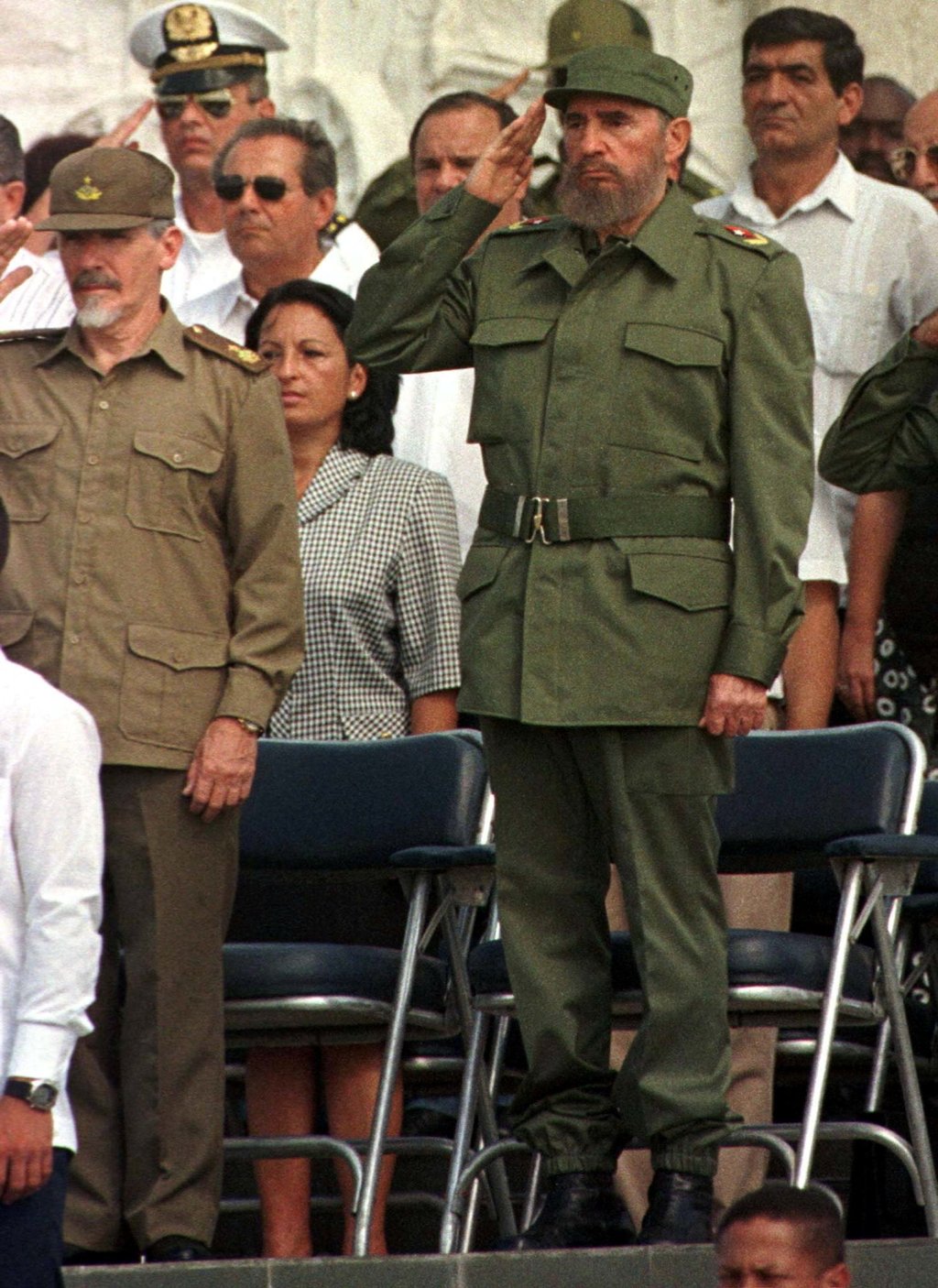 Ramiro Valdes and then Cuban President Fidel Castro in 1997. Photo: Reuters