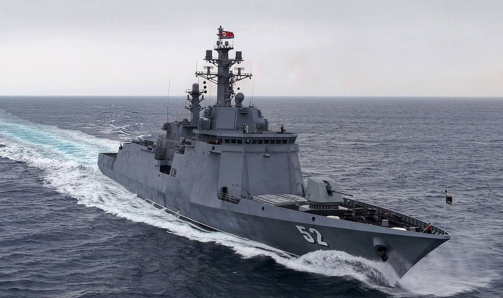 The Kang Kyon, a North Korean destroyer, undergoes sea trials at an undisclosed location in June. Photo: KCNA via KNS/AFP The Kang Kyon, a North Korean destroyer, undergoes sea trials at an undisclosed location in June. Photo: KCNA via KNS/AFP