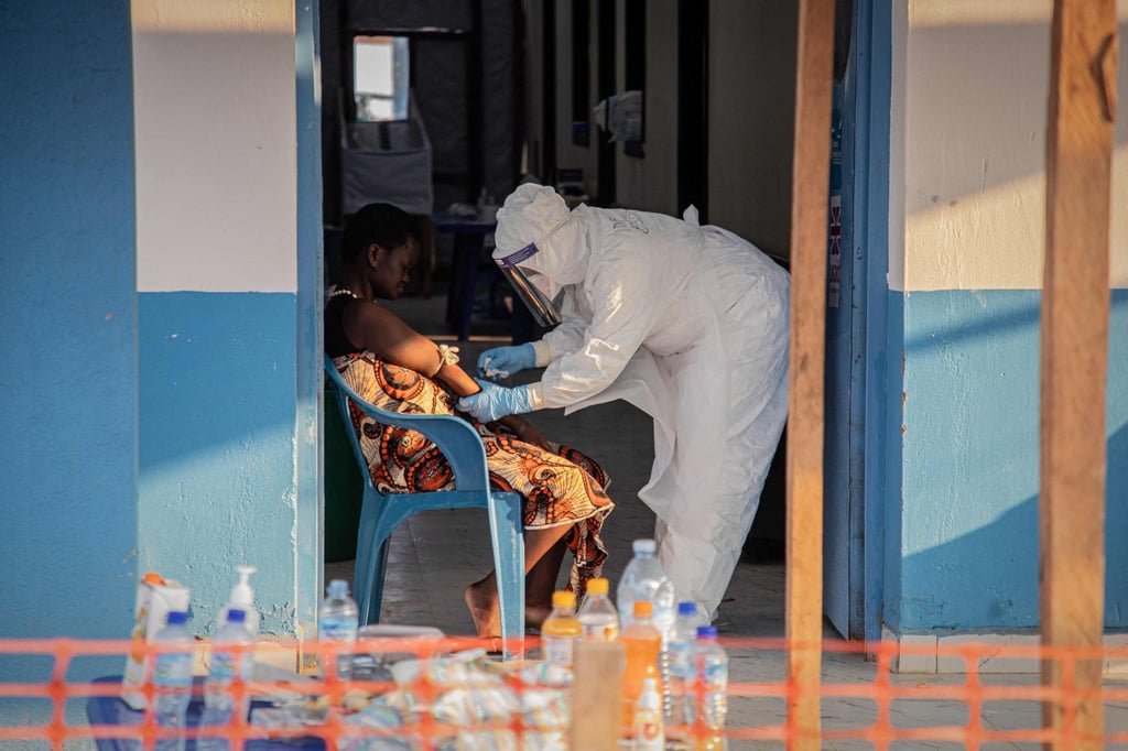 A healthcare worker takes samples from a patient suffering from Ebola in the Democratic Republic of Congo on Tuesday. Photo: AFP A healthcare worker takes samples from a patient suffering from Ebola in the Democratic Republic of Congo on Tuesday. Photo: AFP