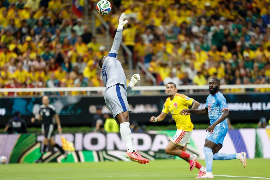 DR Congo’s goalkeeper Lionel Mpasi made a string of fine saves, but all to no avail. Photo: AFP DR Congo’s goalkeeper Lionel Mpasi made a string of fine saves, but all to no avail. Photo: AFP