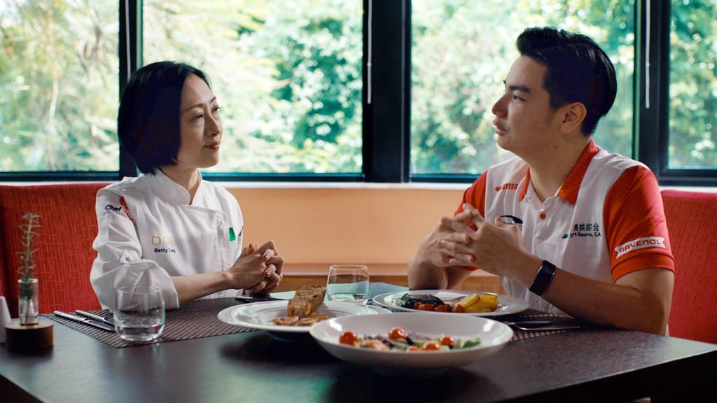 Chef Betty Fung (left) created a three-course menu for racing driver Charles Leong to show him that healthy meals can be both appealing and delicious.