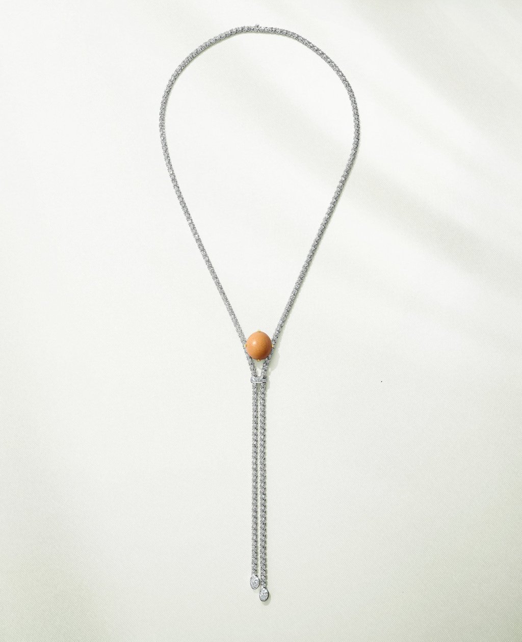 This cord-inspired necklace features a very rare Melo pearl. Photo: Handout