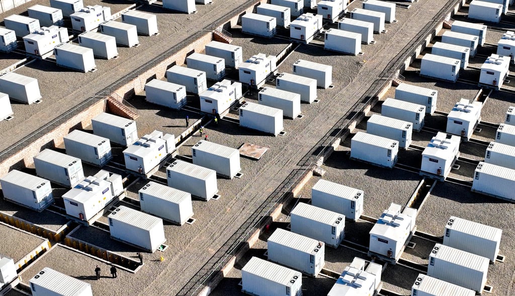 An energy storage project in Gansu province. Photo: NurPhoto via Getty Images