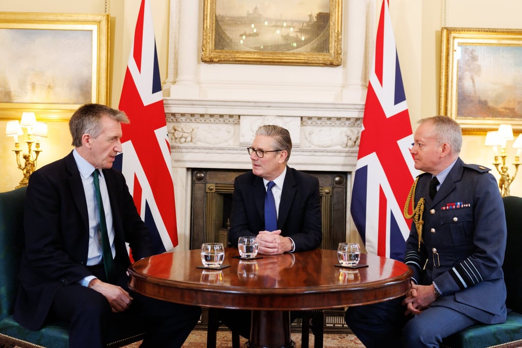 UK Prime Minister Keir Starmer (C) with Defence Secretary Dan Jarvis (L) and Air Chief Marshal Sir Richard Knighton on June 12, the day Jarvis was appointed after his predecessor John Healey resigned. Photo: Handout via EPA UK Prime Minister Keir Starmer (C) with Defence Secretary Dan Jarvis (L) and Air Chief Marshal Sir Richard Knighton on June 12, the day Jarvis was appointed after his predecessor John Healey resigned. Photo: Handout via EPA