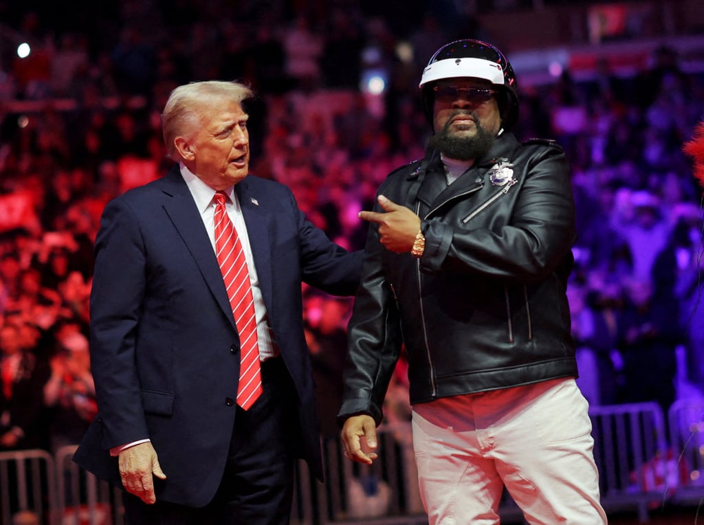 Donald Trump with Victor Willis of the Village People during a 2025 rally, the day before Trump was inaugurated as president for the second time. Photo: Reuters Donald Trump with Victor Willis of the Village People during a 2025 rally, the day before Trump was inaugurated as president for the second time. Photo: Reuters
