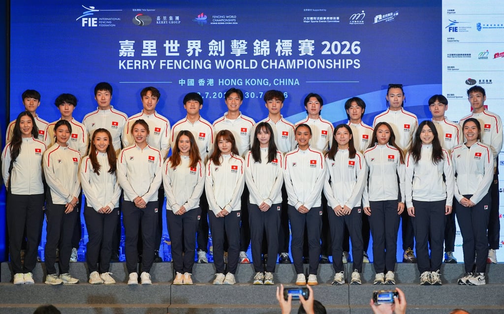 Hong Kong’s fencing team for the World Championships at AsiaWorld-Expo later this month. Photo: Elson Li Hong Kong’s fencing team for the World Championships at AsiaWorld-Expo later this month. Photo: Elson Li