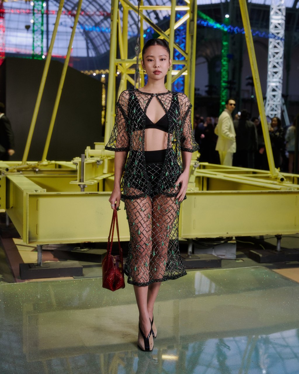 Blackpink’s Jennie Kim at the Chanel womenswear fall/winter 2026-27 show at Paris Fashion Week in March, carrying the maison’s new baguette purse style. Photo: Getty Images