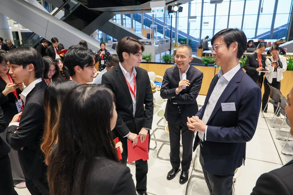 Students meet business executives, including David Liao (right), co-chief executive of HSBC Asia and Middle East, at last month’s Global Finals of the HSBC/HKU Business Case Challenge 2026 in Hong Kong. Photo. HSBC Students meet business executives, including David Liao (right), co-chief executive of HSBC Asia and Middle East, at last month’s Global Finals of the HSBC/HKU Business Case Challenge 2026 in Hong Kong. Photo. HSBC