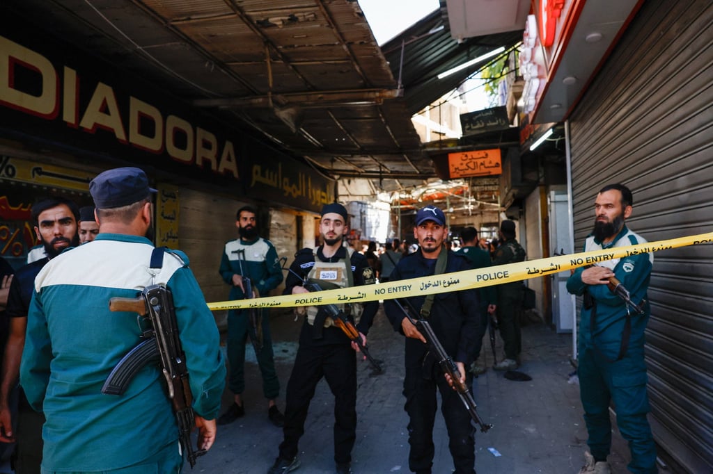 Police have cordoned off an area near a restaurant in Damascus where an explosion was reported on Thursday. Photo: Reuters Police have cordoned off an area near a restaurant in Damascus where an explosion was reported on Thursday. Photo: Reuters