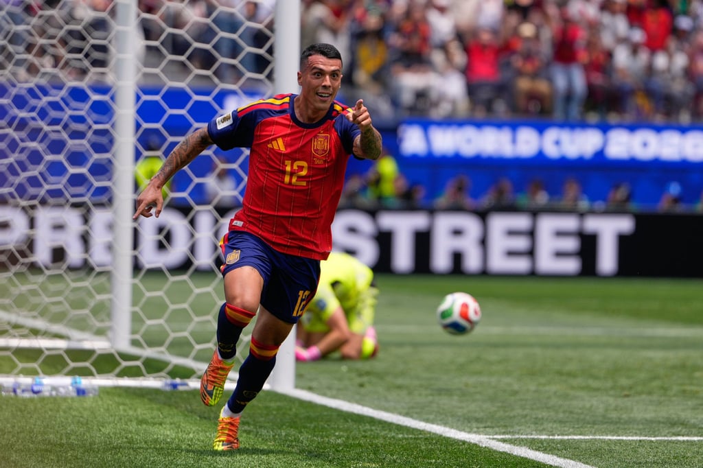 Pedro Porro scored his side’s second against Austria. Photo: AP Pedro Porro scored his side’s second against Austria. Photo: AP