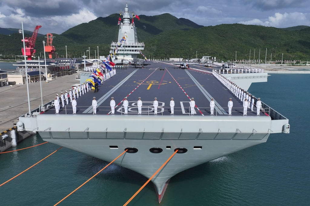 The Fujian is the first PLA Navy carrier that China designed and built itself. Photo: AP The Fujian is the first PLA Navy carrier that China designed and built itself. Photo: AP
