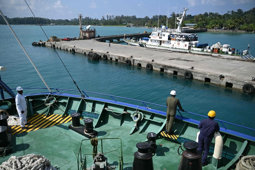 Great Nicobar island in the Andaman Sea in March. The island’s inhabitants are famously resistant to engaging with outsiders, even killing a US missionary who made an illegal visit in 2018. Photo: AFP Great Nicobar island in the Andaman Sea in March. The island’s inhabitants are famously resistant to engaging with outsiders, even killing a US missionary who made an illegal visit in 2018. Photo: AFP