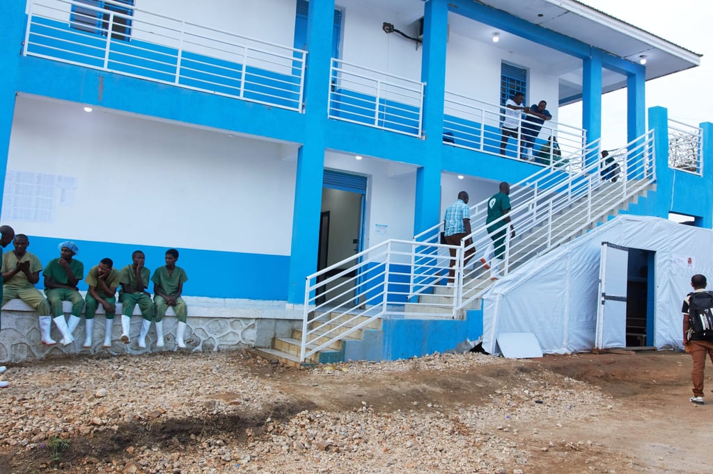 Health workers at the Evangelical Medical Centre in Bunia on Friday. Ebola clinical trials are taking place there. Photo: AP Health workers at the Evangelical Medical Centre in Bunia on Friday. Ebola clinical trials are taking place there. Photo: AP