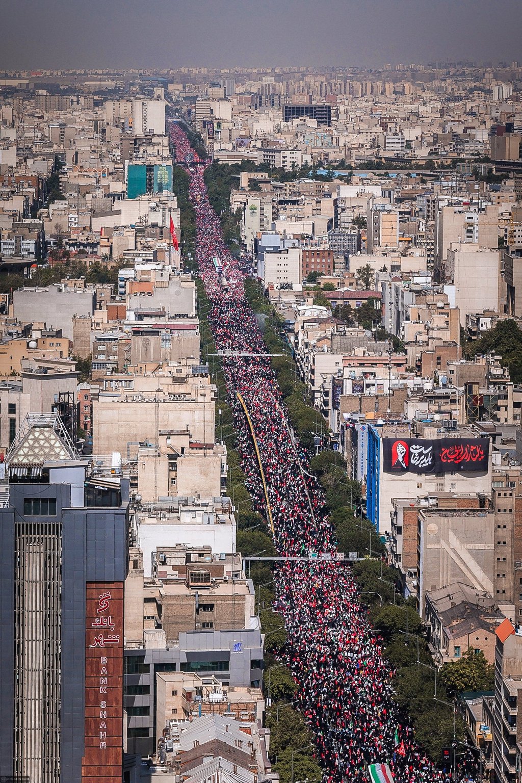Crowds in Tehran on Monday. Photo: Office of the Iranian Supreme Leader via Reuters