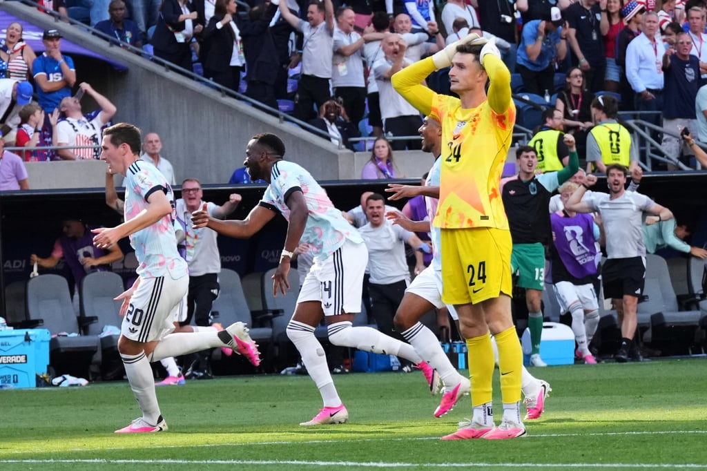 United States goalkeeper Matt Freese’s (left) blunder handed Belgium their third goal. Photo: AP United States goalkeeper Matt Freese’s (left) blunder handed Belgium their third goal. Photo: AP