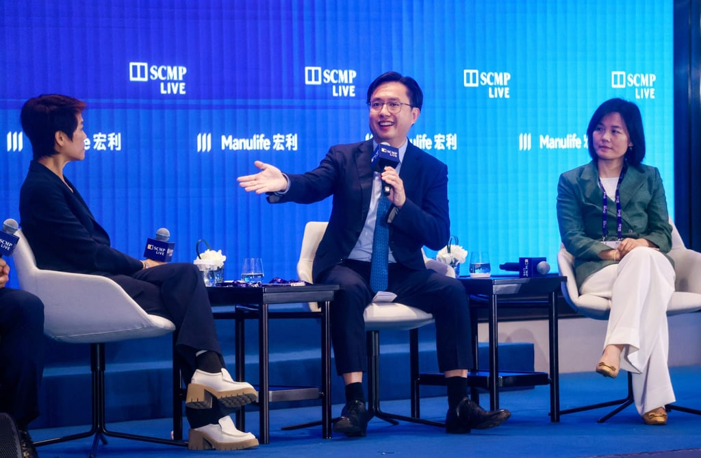(From left) Jeanne Lim, BeingAI founder and CEO, Hendrick Sin, president of the Hong Kong Internet Professional Association and Zhang Xiaoyan, vice-president of the China Centre for Information Industry Development. Photo: Jonathan Wong (From left) Jeanne Lim, BeingAI founder and CEO, Hendrick Sin, president of the Hong Kong Internet Professional Association and Zhang Xiaoyan, vice-president of the China Centre for Information Industry Development. Photo: Jonathan Wong