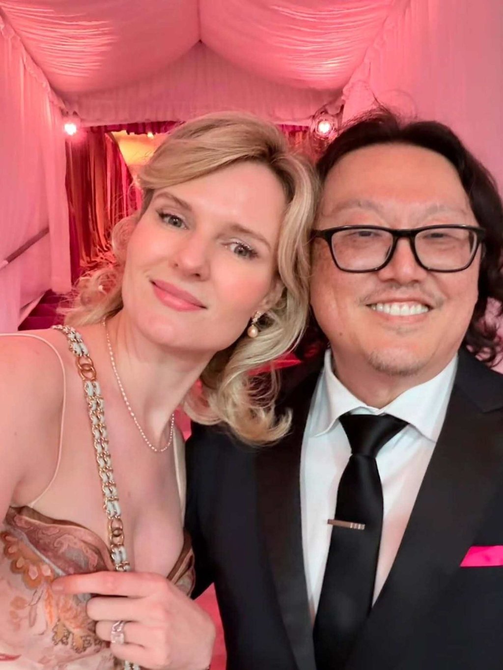 Joseph Kahn and his wife Lotte at Taylor Swift’s wedding to Travis Kelce. Photo: @josephkahn/Instagram Joseph Kahn and his wife Lotte at Taylor Swift’s wedding to Travis Kelce. Photo: @josephkahn/Instagram