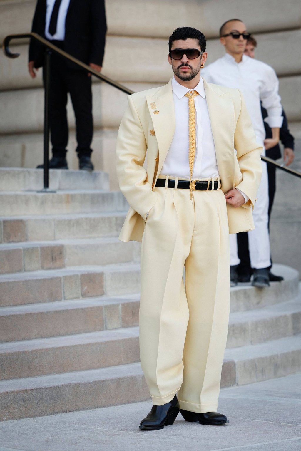 Bad Bunny at the Schiaparelli show. Photo: AFP Bad Bunny at the Schiaparelli show. Photo: AFP