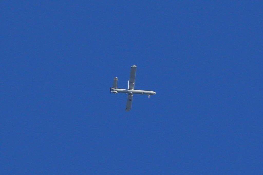 An Israeli drone flies above Beirut, Lebanon, on June 24. Photo: EPA