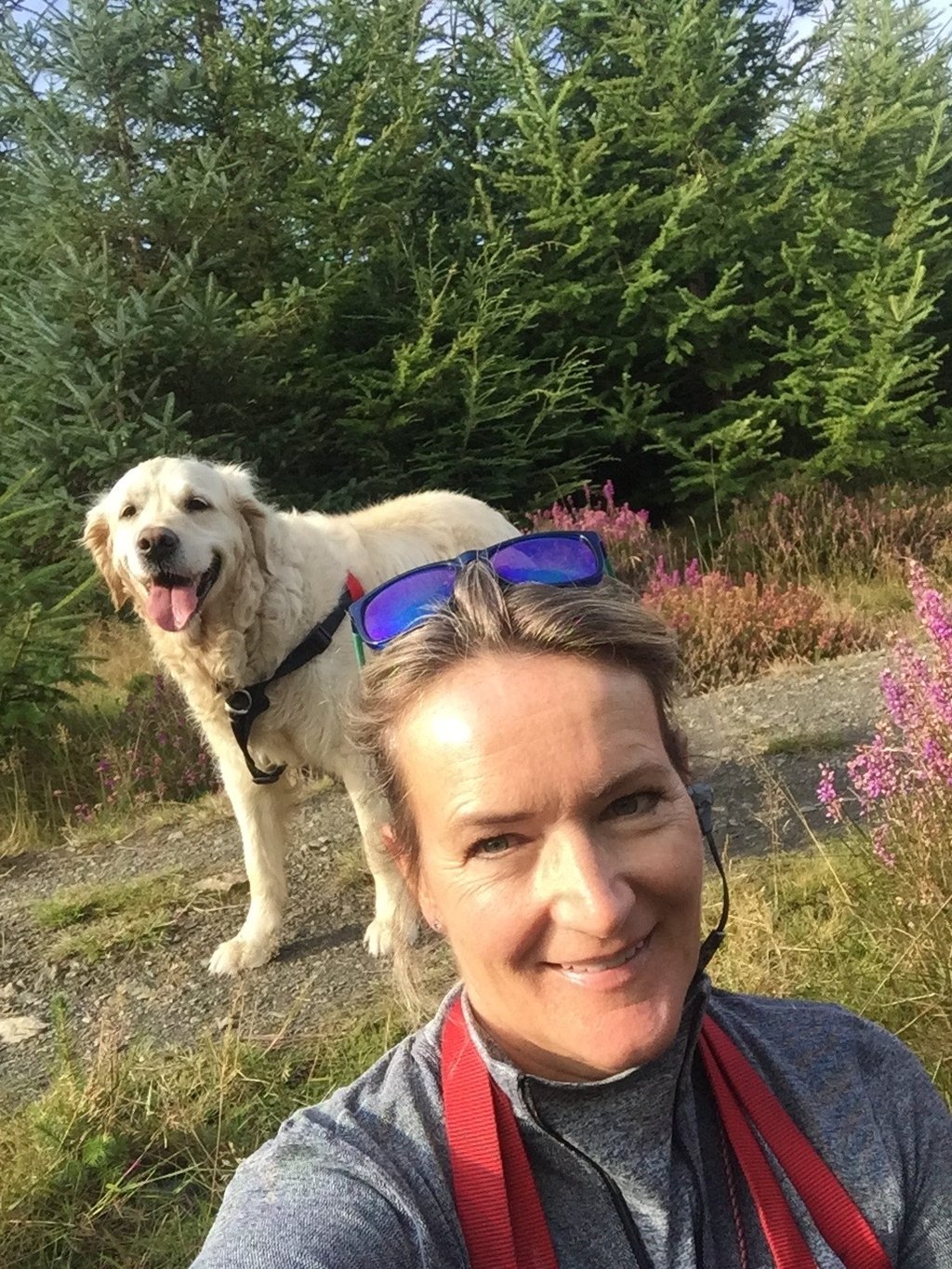 Caffrey takes a selfie with her dog Sanchez while on a walk in the mountains. Outings like this helped Caffrey deal with the pain after the loss of her second son at just 11 months. Photo: Beatrice Caffrey Caffrey takes a selfie with her dog Sanchez while on a walk in the mountains. Outings like this helped Caffrey deal with the pain after the loss of her second son at just 11 months. Photo: Beatrice Caffrey