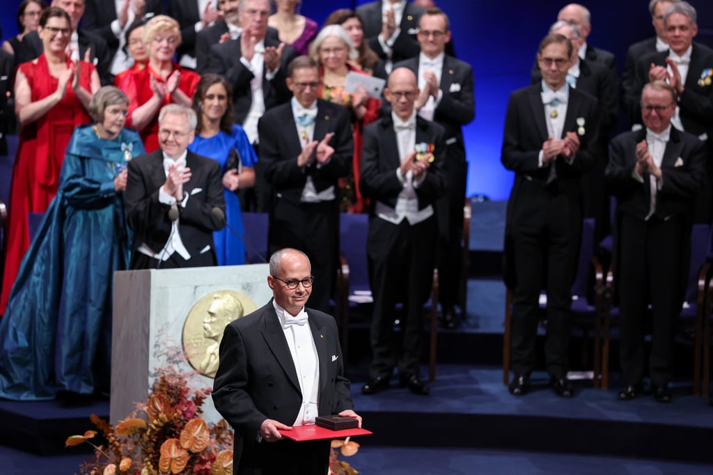 Omar Yaghi receives the Nobel Prize in Stockholm in December. Photo: Getty Images Omar Yaghi receives the Nobel Prize in Stockholm in December. Photo: Getty Images