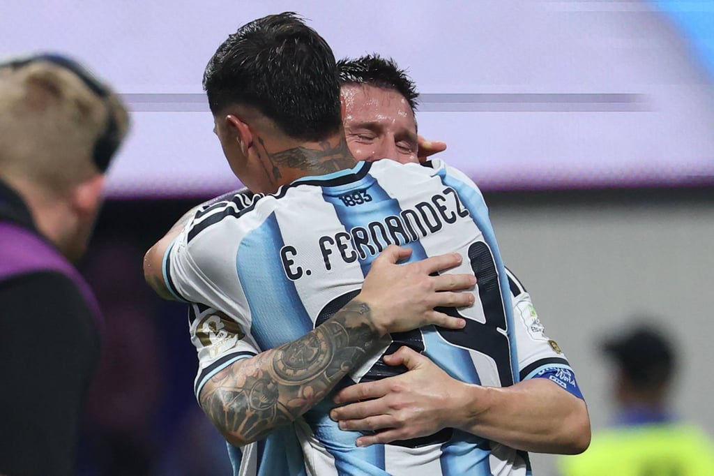 Lionel Messi has tears in his eyes as he celebrates the win over Egypt on Tuesday. Photo: AFP Lionel Messi has tears in his eyes as he celebrates the win over Egypt on Tuesday. Photo: AFP
