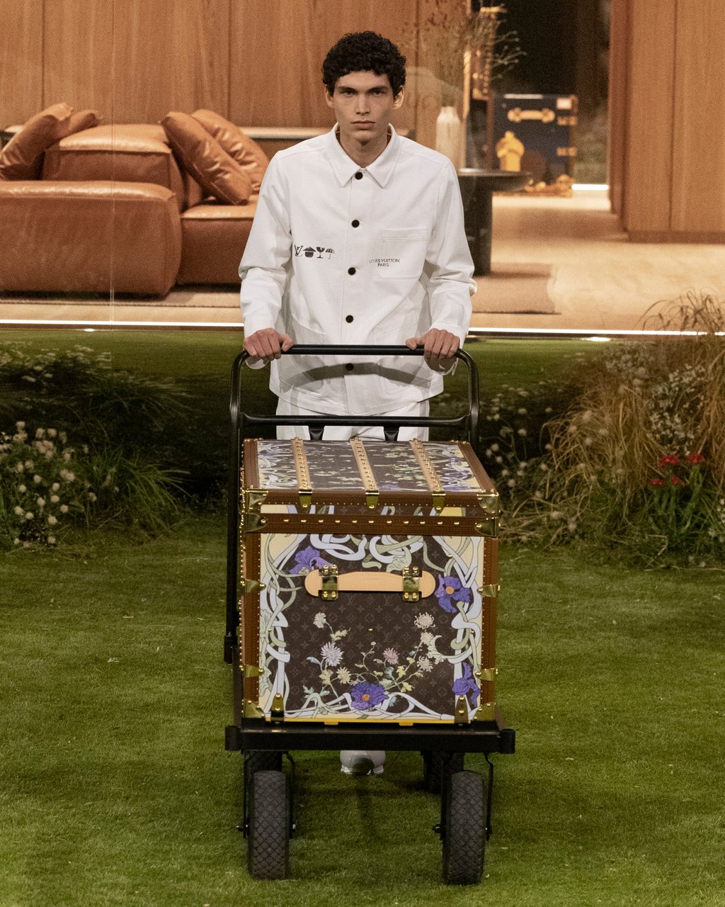 A richly embellished trunk from the Louis Vuitton menswear fall/winter 2026 collection. Photo: Handout A richly embellished trunk from the Louis Vuitton menswear fall/winter 2026 collection. Photo: Handout