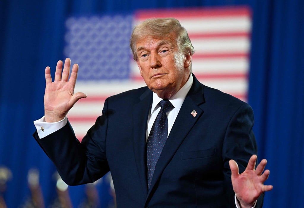 US President Donald Trump dances on stage at SUNY Rockland Community College in May in Suffern, New York. He called the housing bill “a big yawn” compared to voting legislation. Photo: Getty Images via AFP US President Donald Trump dances on stage at SUNY Rockland Community College in May in Suffern, New York. He called the housing bill “a big yawn” compared to voting legislation. Photo: Getty Images via AFP