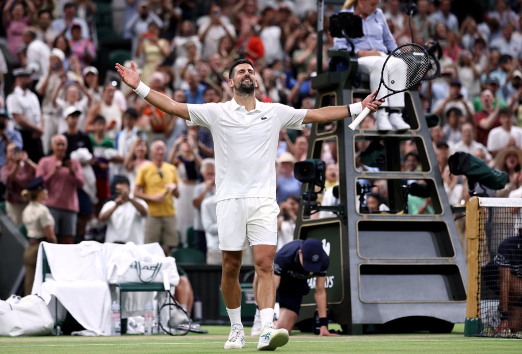 Novak Djokovic beat Felix Auger-Aliassime in the longest quarter-final in Wimbledon history. Photo: TNS Novak Djokovic beat Felix Auger-Aliassime in the longest quarter-final in Wimbledon history. Photo: TNS