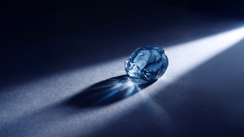 Le Okavango Blue diamond from Botswana. Photo: Handout Le Okavango Blue diamond from Botswana. Photo: Handout