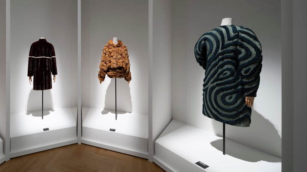 Furs on display at the Fendi exhibition “After Steps Through Work. Fendi / Karl Lagerfeld 1985” in Rome. Photo: Handout Furs on display at the Fendi exhibition “After Steps Through Work. Fendi / Karl Lagerfeld 1985” in Rome. Photo: Handout