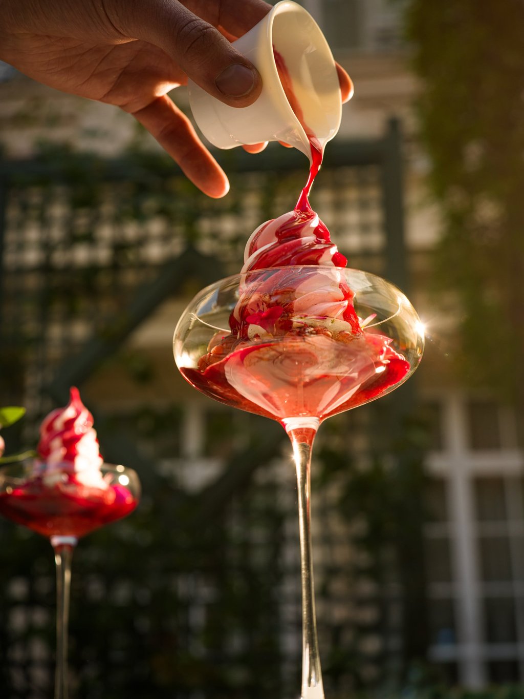 Soft-serve ice cream is given a finishing touch at Le Bristol Paris. Photo: Handout Soft-serve ice cream is given a finishing touch at Le Bristol Paris. Photo: Handout