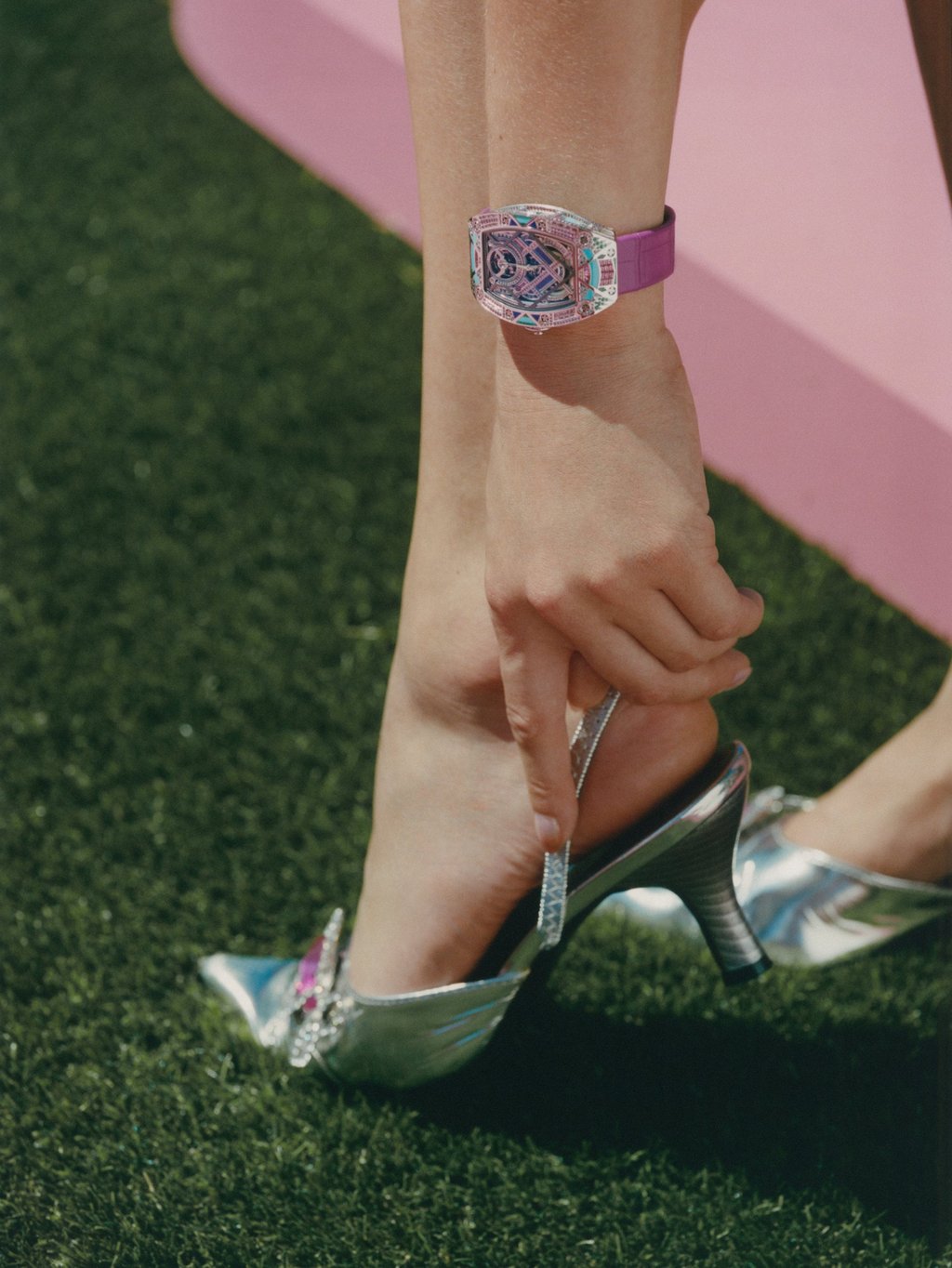 A model wears the RM HJ-02 Pink Pursuit. Photo: Handout