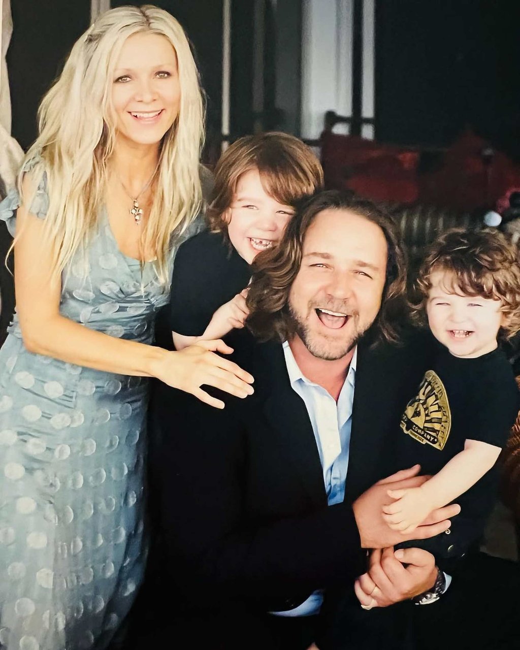 An old family photo of Russell Crowe, Danielle Spencer and their two sons. Photo: @daniellespencerofficial/Instagram An old family photo of Russell Crowe, Danielle Spencer and their two sons. Photo: @daniellespencerofficial/Instagram