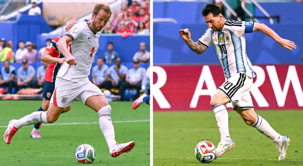 England’s Harry Kane and Argentina’s Lionel Messi lead their teams into renewed battle in what is one of football’s most bitter rivalries. Photo: AFP