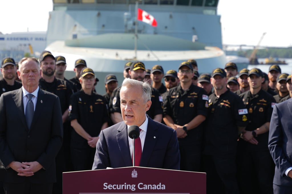 Canada’s Prime Minister Mark Carney announces the winning bid to make 12 submarines for the country’s navy on July 6. Hanwha Ocean was named as the “reserve supplier”. Photo: The Canadian Press/AP Canada’s Prime Minister Mark Carney announces the winning bid to make 12 submarines for the country’s navy on July 6. Hanwha Ocean was named as the “reserve supplier”. Photo: The Canadian Press/AP