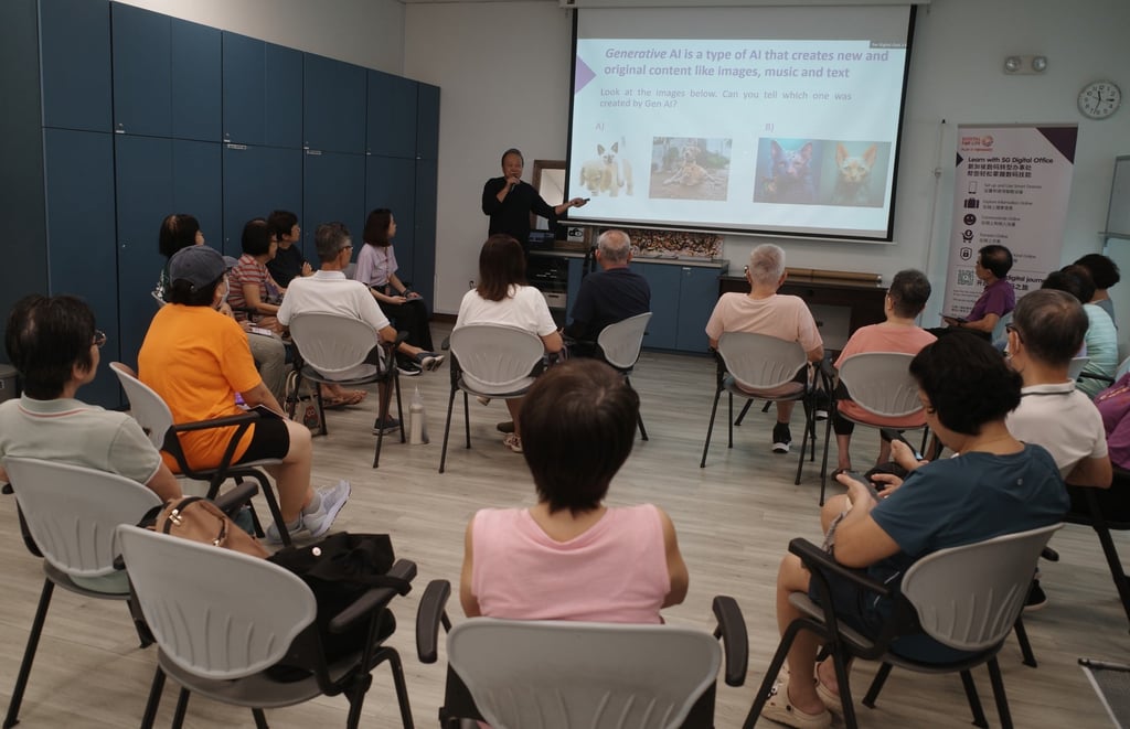 Seniors attend a digital skills workshop on generative AI in a neighbourhood in Singapore on June 25. Photo: Xinhua Seniors attend a digital skills workshop on generative AI in a neighbourhood in Singapore on June 25. Photo: Xinhua