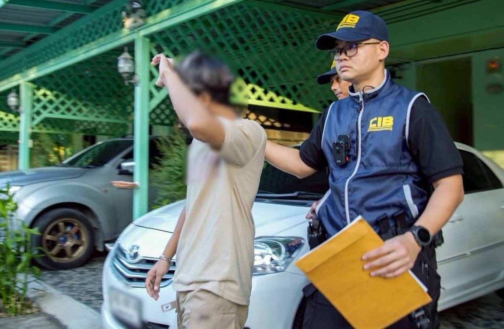 The suspect is arrested after delivering boys to undercover officers on Tuesday. Photo: Royal Thai Police The suspect is arrested after delivering boys to undercover officers on Tuesday. Photo: Royal Thai Police