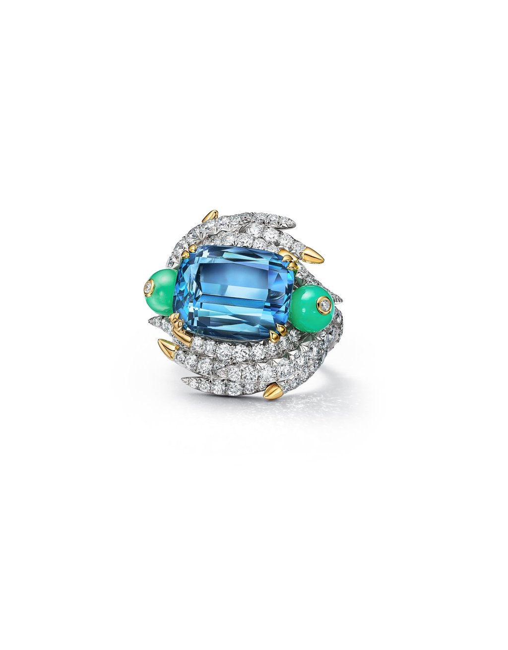 Tiffany & Co. Bird on a Rock aquamarine and chrysoprase ring. Photo: Handout Tiffany & Co. Bird on a Rock aquamarine and chrysoprase ring. Photo: Handout